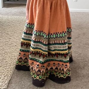 Handmade Chunky‎ Knit Patterned Circle Skirt
